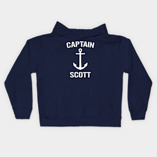 Nautical Captain Scott Personalized Boat Anchor Kids Hoodie